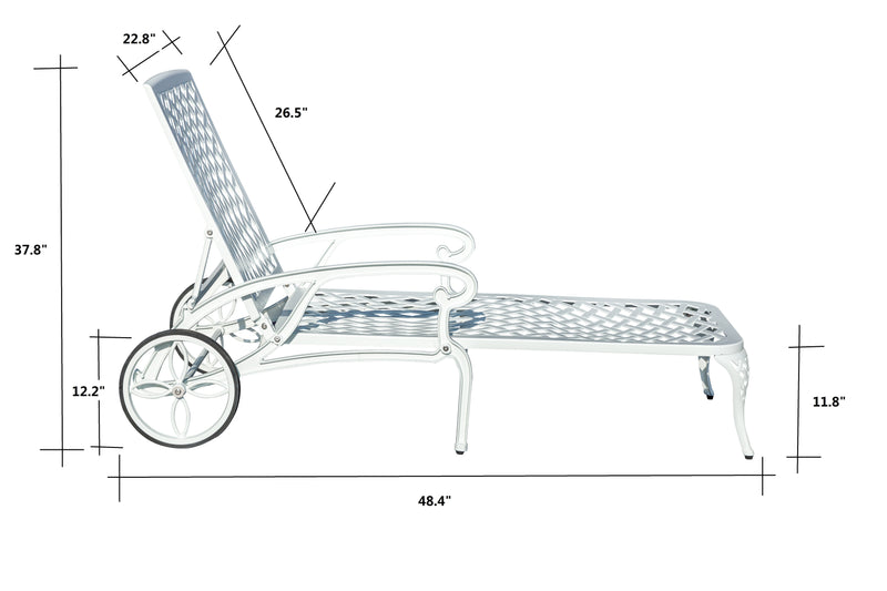 78663-WT -  Pure Elegance- White Cast Aluminium Garden Bench for Outdoor Tranquility HI-LINE GIFT