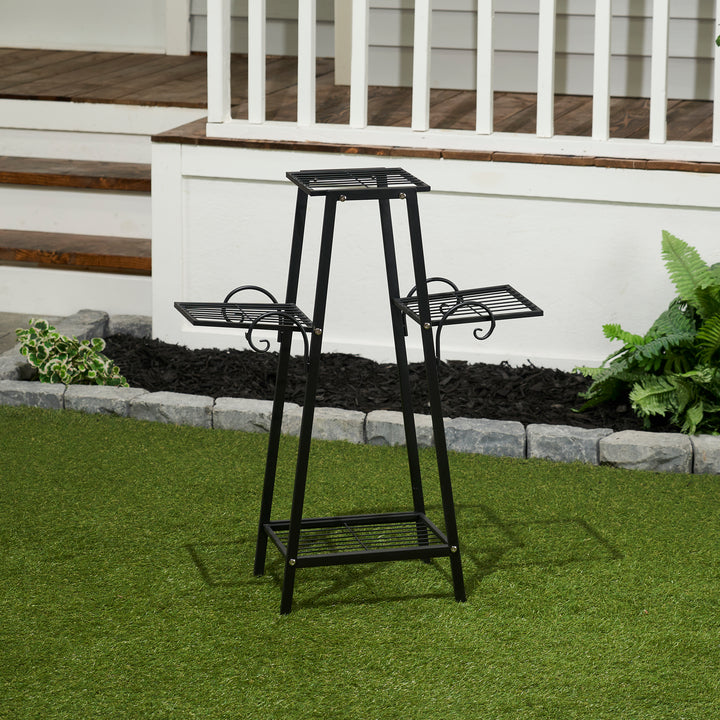 Three Tier Metal Plant Stand - Black Color HI-LINE GIFT LTD.