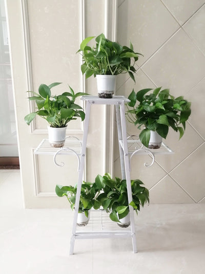 Three Tier Metal Plant Stand - White Color HI-LINE GIFT LTD.