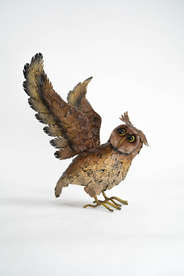 Metal Owl With  Wings Out 19 Inch H Hi-Line Gift Ltd.