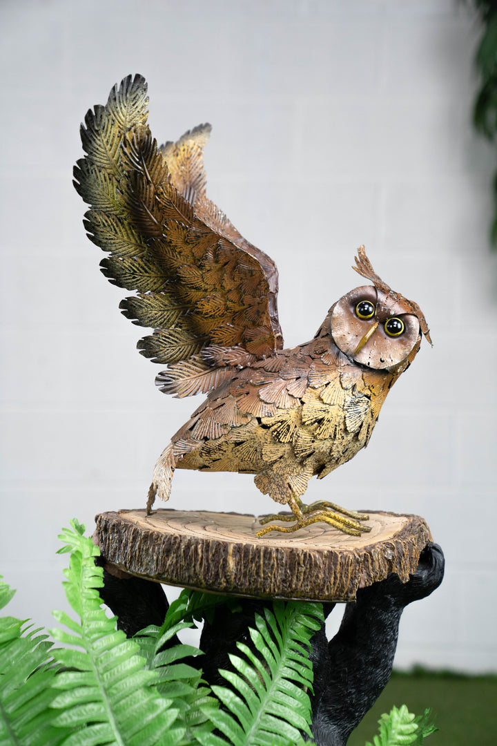 Metal Owl With  Wings Out 19 Inch H Hi-Line Gift Ltd.