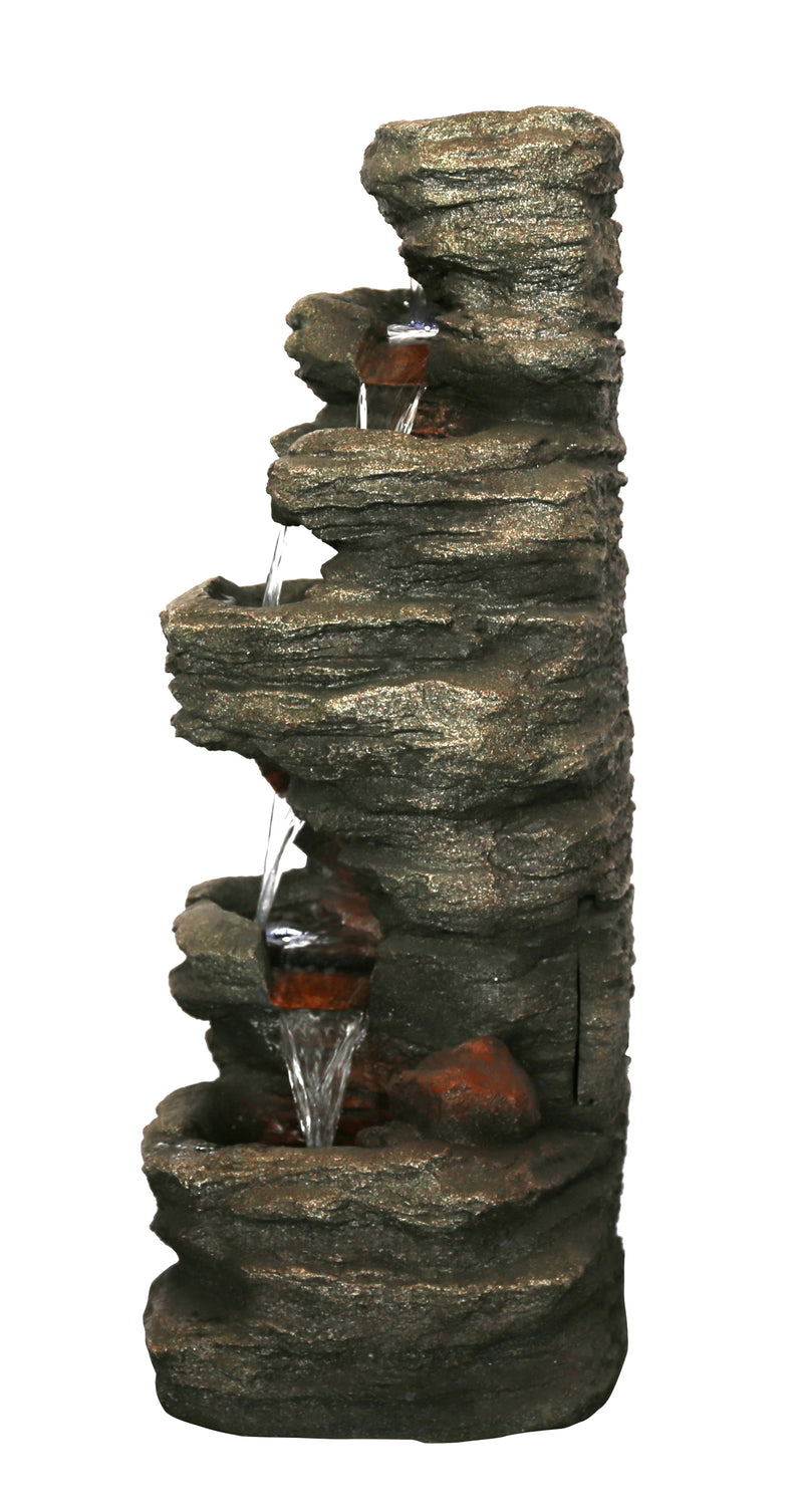 LED Slate Stone Fountain With Seven Levels Hi-Line Gift Ltd.