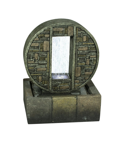 LED Fountain-Rainfall in Brick Design Medallion HI-LINE GIFT LTD.