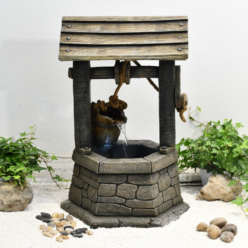 LED Fountain-Wishing Well With Pouring Bucket HI-LINE GIFT LTD.