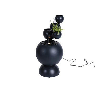 Zinc Metal Ball Fountain With  Planter With 6 Ww Led HI-LINE GIFT LTD.