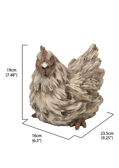 Hen Squatting- Driftwood Look Statue HI-LINE GIFT LTD.