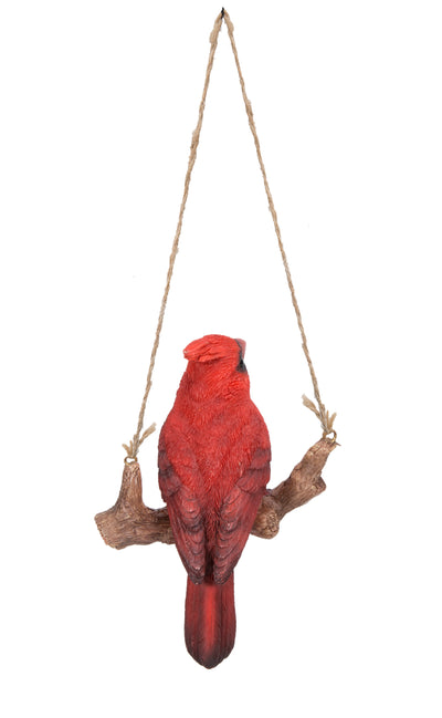 Hanging Cardinal on Branch Statue HI-LINE GIFT LTD.