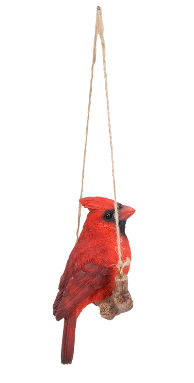 Hanging Cardinal on Branch Statue HI-LINE GIFT LTD.