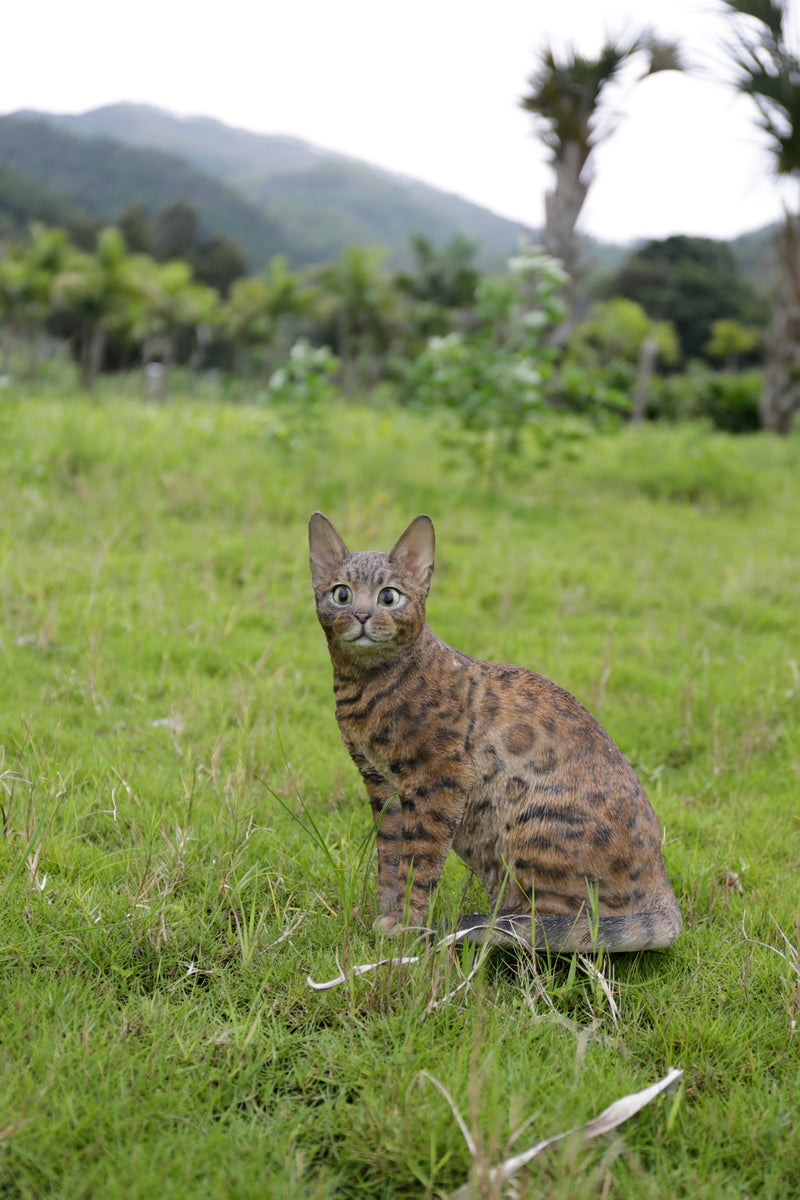 Sitting Bengal Cat Statue HI-LINE GIFT LTD.