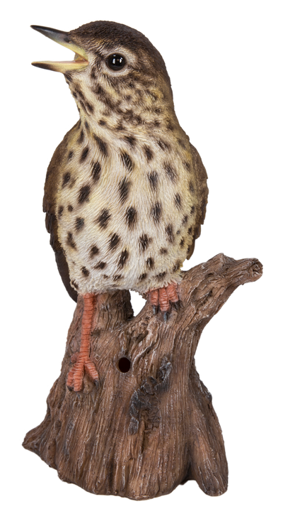 Motion Activated Singing Songbird Standing on Stump Statue HI-LINE GIFT LTD.