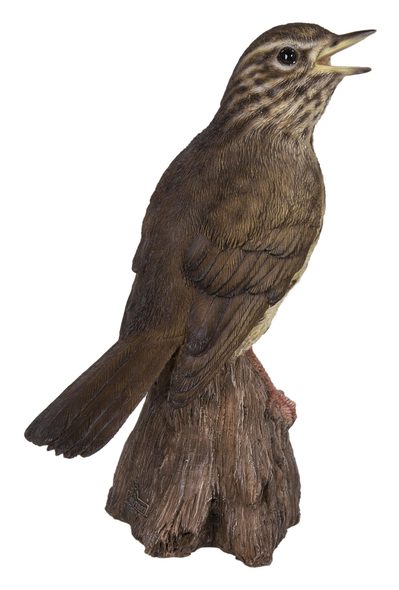 Motion Activated Singing Songbird Standing on Stump Statue HI-LINE GIFT LTD.