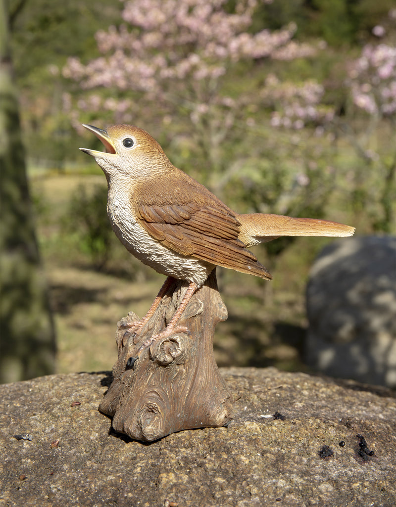 Singing Nightingale Standing Stump- Statue HI-LINE GIFT LTD.