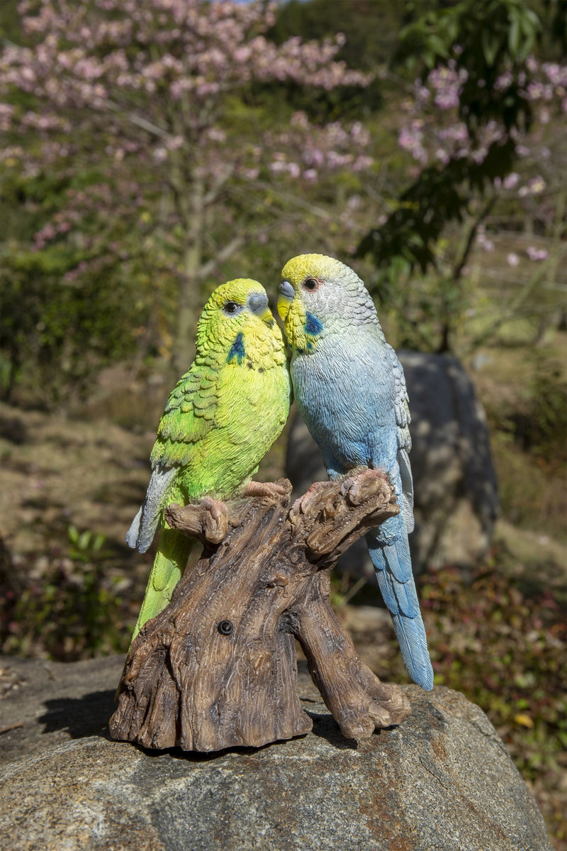 Motion Activated Singing Couple Budgerigar Statue HI-LINE GIFT LTD.