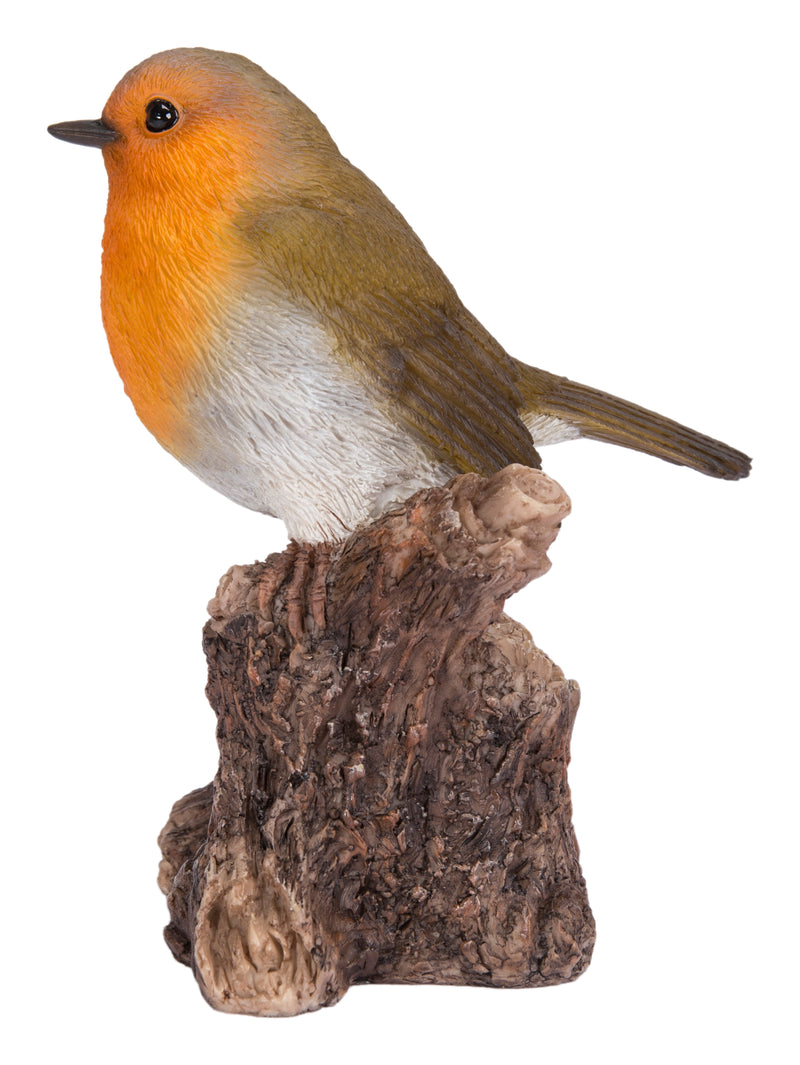 Motion Activated Singing Robin Standing Stump Statue HI-LINE GIFT LTD.