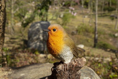 Motion Activated Singing Robin Standing Stump Statue HI-LINE GIFT LTD.