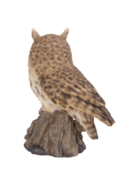 Singing Long Eared Owl Standing Stump - Garden Statue HI-LINE GIFT LTD.