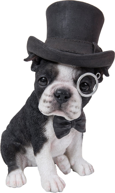 Boston Terrier With Top Hat, Spectacle and Bow Tie Statue HI-LINE GIFT LTD.