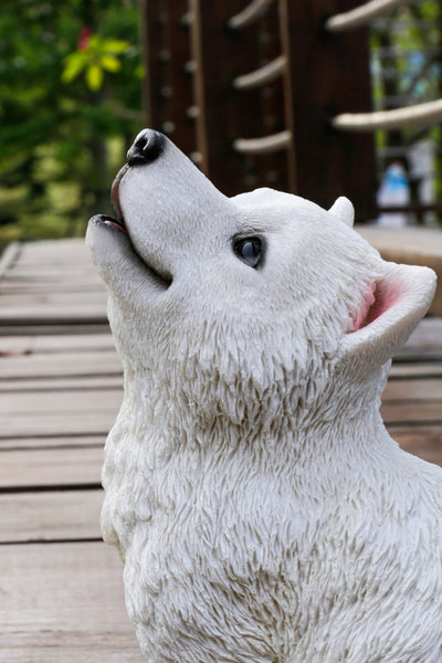 Hi-Line Exclusive - Howling American Eskimo Puppy Statue HI-LINE GIFT LTD.