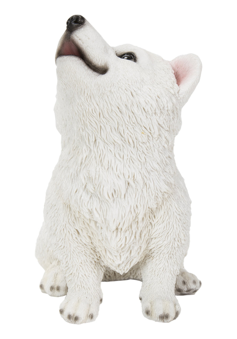 Hi-Line Exclusive - Howling American Eskimo Puppy Statue HI-LINE GIFT LTD.