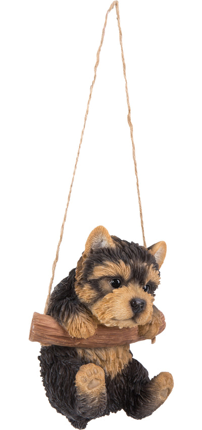 Hanging Yorkshire Terrier Puppy Statue HI-LINE GIFT LTD.