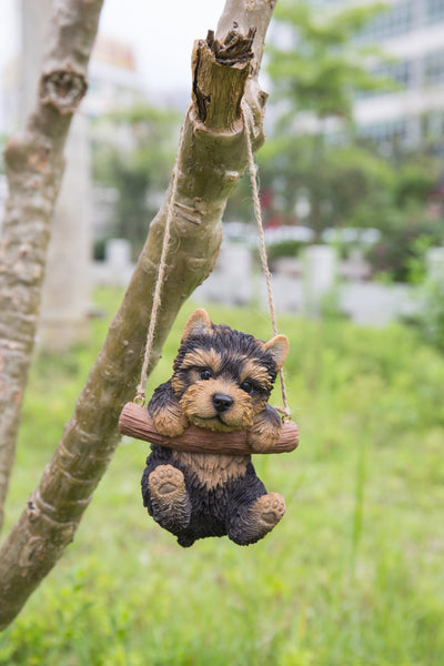 Hanging Yorkshire Terrier Puppy Statue HI-LINE GIFT LTD.