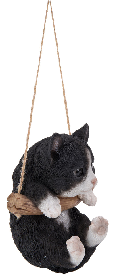 Pet Pals- Black and White Kitten Hanging Statue HI-LINE GIFT LTD.