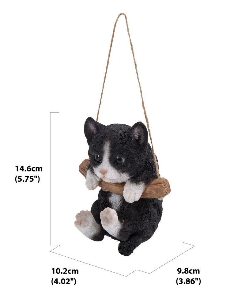 Pet Pals- Black and White Kitten Hanging Statue HI-LINE GIFT LTD.