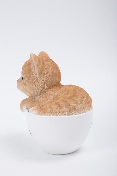 Pet Pal- Teacup Kitten Tabby Statue HI-LINE GIFT LTD.