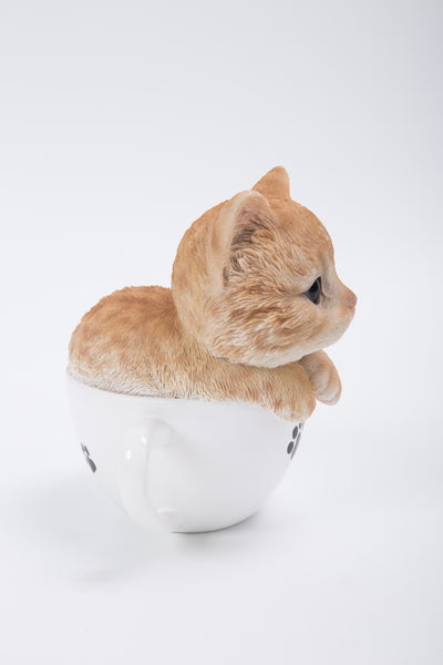 Pet Pal- Teacup Kitten Tabby Statue HI-LINE GIFT LTD.