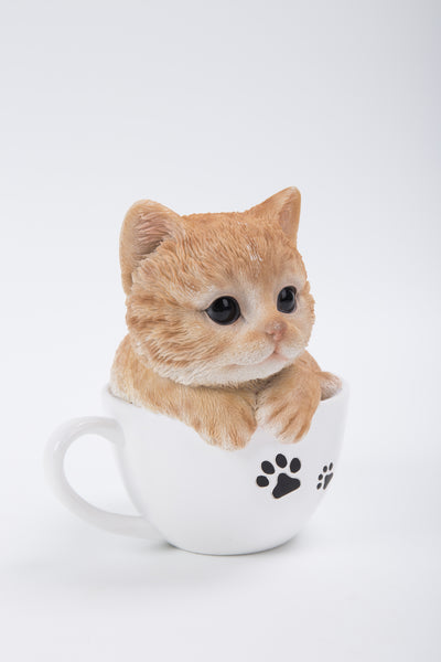 Pet Pal- Teacup Kitten Tabby Statue HI-LINE GIFT LTD.