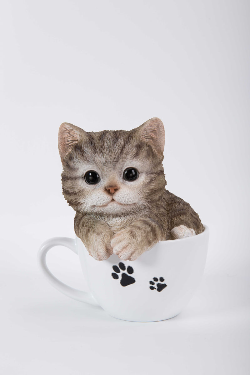 Pet Pal- Teacup Kitten Tabby Statue HI-LINE GIFT LTD.