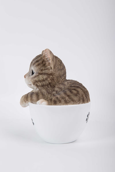 Pet Pal- Teacup Kitten Tabby Statue HI-LINE GIFT LTD.