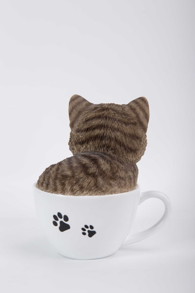 Pet Pal- Teacup Kitten Tabby Statue HI-LINE GIFT LTD.