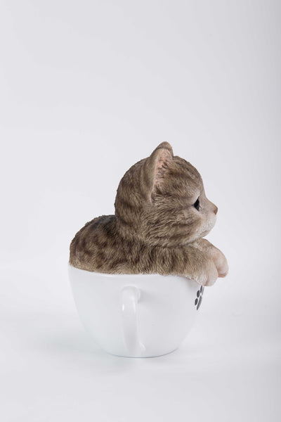 Pet Pal- Teacup Kitten Tabby Statue HI-LINE GIFT LTD.