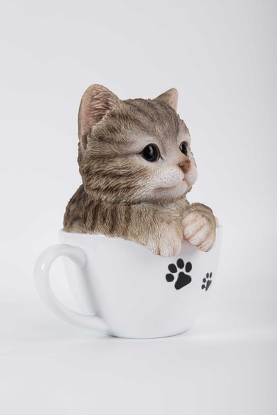 Pet Pal- Teacup Kitten Tabby Statue HI-LINE GIFT LTD.