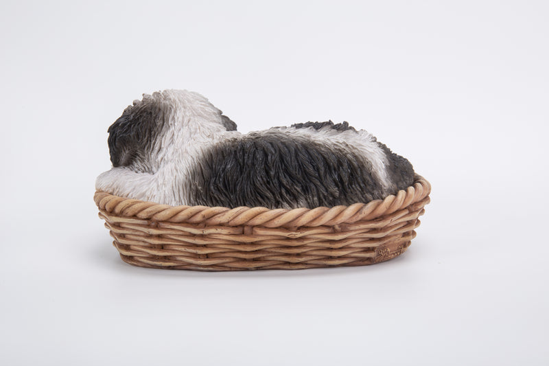 Wicker Basket Shih Tzu Statue Hi-Line Gift Ltd.