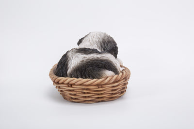 Wicker Basket Shih Tzu Statue Hi-Line Gift Ltd.