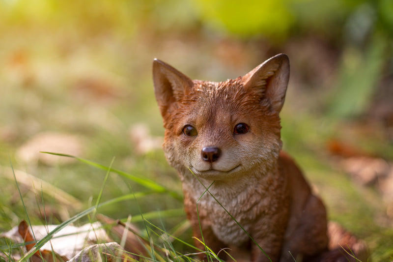 Fox Pup Sitting Statue HI-LINE GIFT LTD.