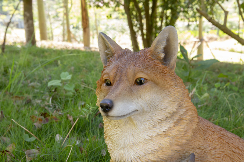 Fox Mother & Baby Fox Sitting Statue HI-LINE GIFT LTD.