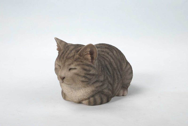 Sleeping Grey Tabby Cat Statue Hi-Line Gift Ltd.