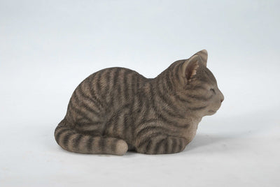 Sleeping Grey Tabby Cat Statue Hi-Line Gift Ltd.