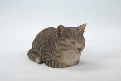 Sleeping Grey Tabby Cat Statue Hi-Line Gift Ltd.