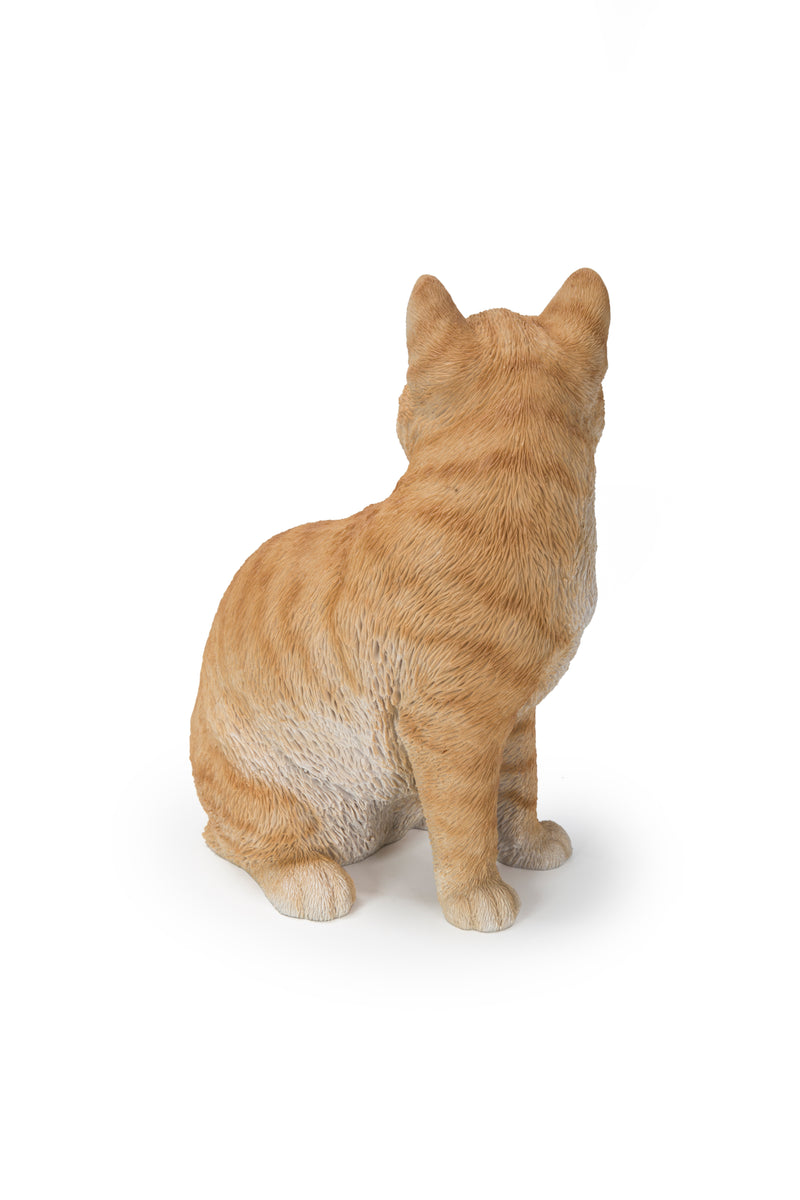 Ginger Cat Looking Back Garden Statue HI-LINE GIFT LTD.