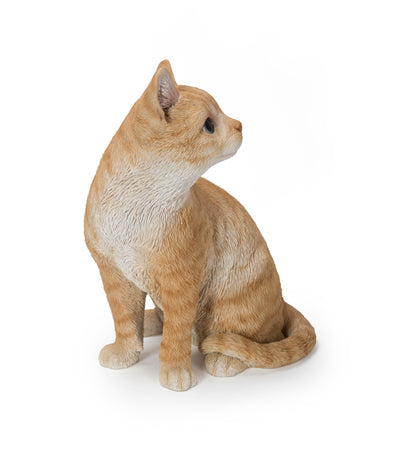 Ginger Cat Looking Back Garden Statue HI-LINE GIFT LTD.