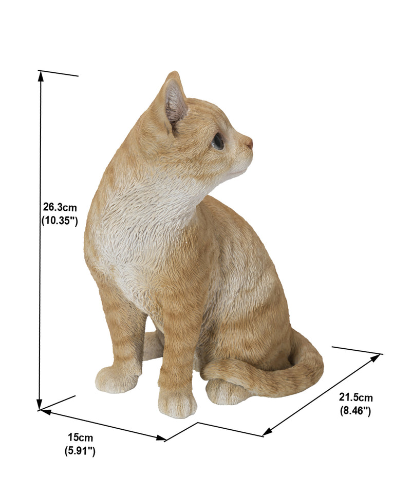 Ginger Cat Looking Back Garden Statue HI-LINE GIFT LTD.