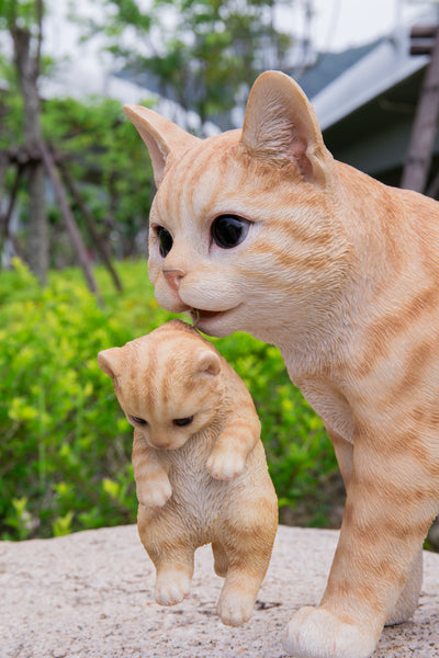 Mother Cat Carrying Kitten  Orange Tabby Hi-Line Gift Ltd.