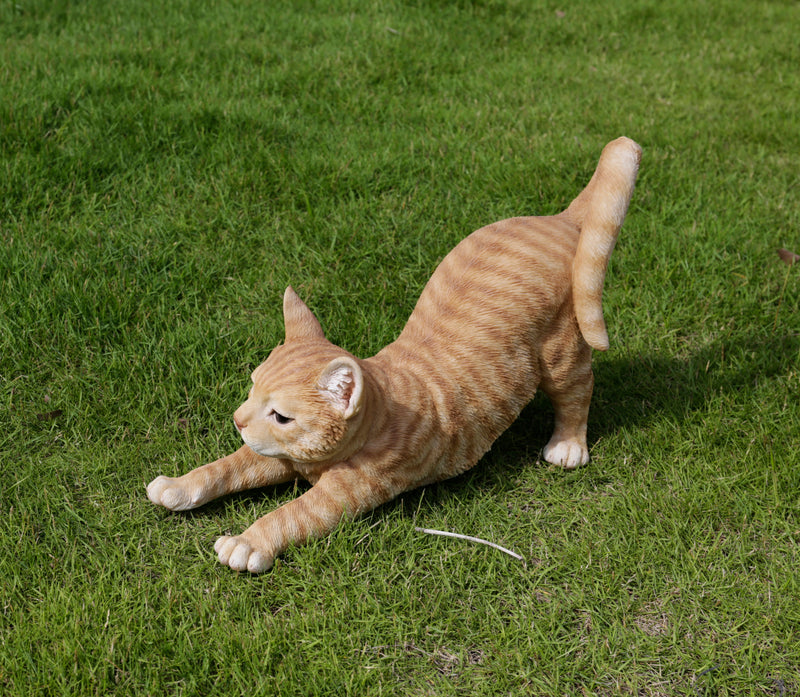 Orange Tabby Cat Stretching Hi-Line Gift Ltd.