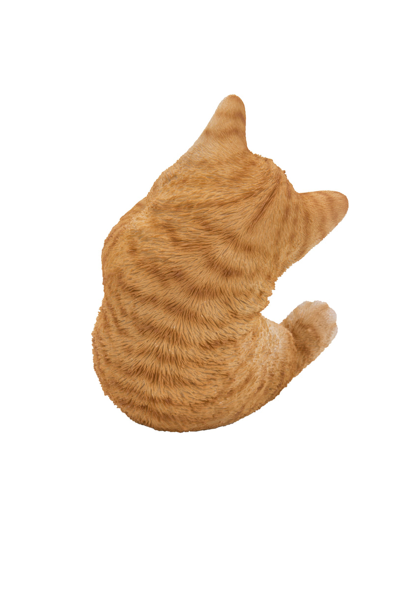 Orange Tabby Kitten Playing with Tail Polyresin Statue HI-LINE GIFT LTD.