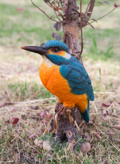 Kingfisher on Stump Statue HI-LINE GIFT LTD.