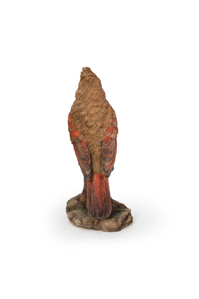 Female Cardinal Resting on Stump Garden Statue HI-LINE GIFT LTD.